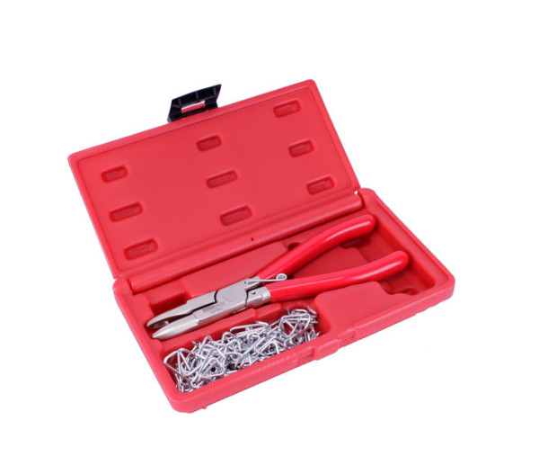 Pince Stahlmaxx pour clips de rembourrage avec 100 clips, XXL-117399