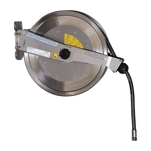 Enrouleur DENIOS EX-05, sans tuyau, pour tuyau Ø 1/2" - 15m, acier inoxydable, Atex, 209988