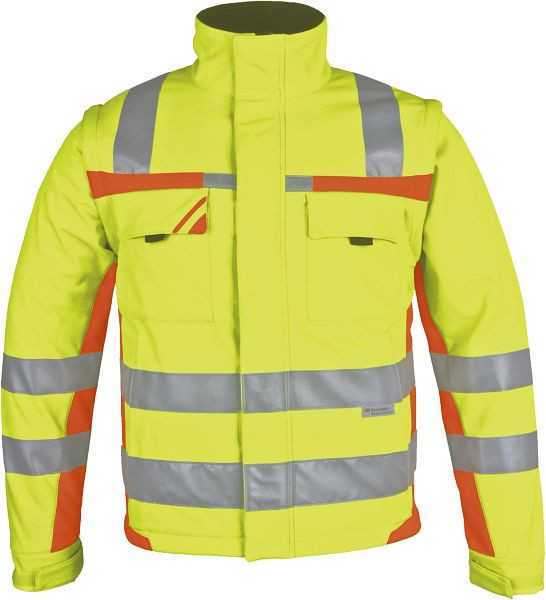 Veste softshell de protection d'avertissement PKA, jaune/orange, taille : S, WISJ-GEO-002