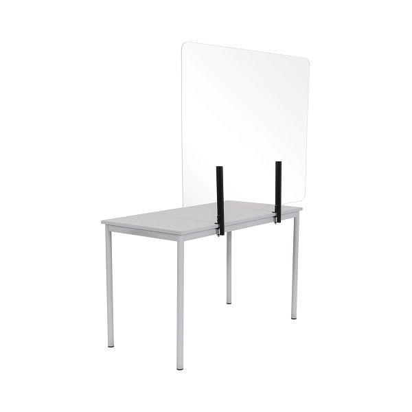 Cloison Bi-Office sans cadre, panneau acrylique anti-éclaboussures avec clips métalliques à fixer à la table, 120x90cm, AC05023973