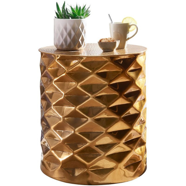 Wohnling table d'appoint GOPAL 43,5 x 48 x 43,5 cm aluminium or oriental rond, WL5.474