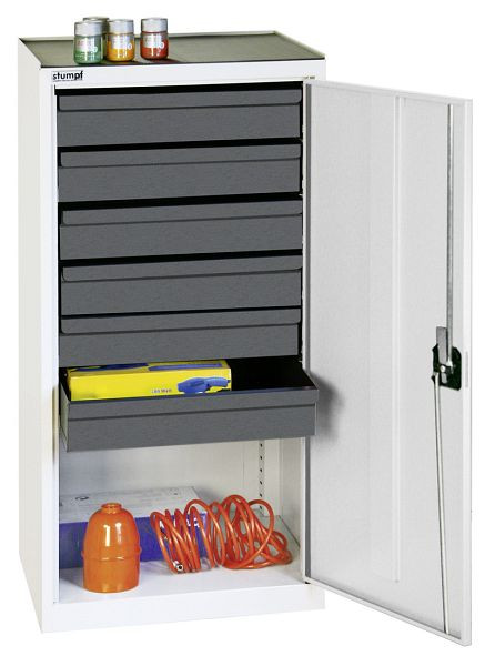 armoire à outils et matériaux contondants série 3000, 7035/7035, 6 tiroirs 100 mm, 3001607