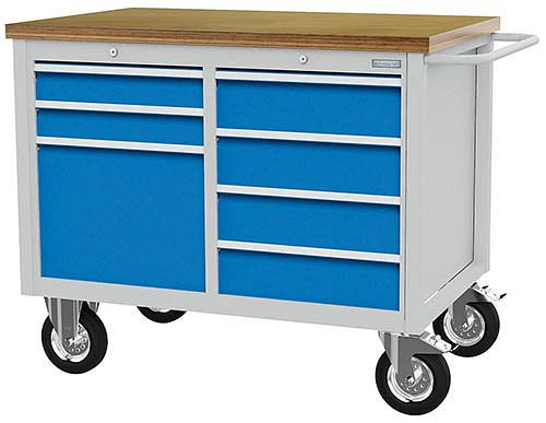 Établi mobile Bedrunka+Hirth, R 18-24, nombre de tiroirs : 7, nombre de portes battantes : 1, dimensions en mm (LxPxH) : 1250 x 750 x 995, 04.12.26V