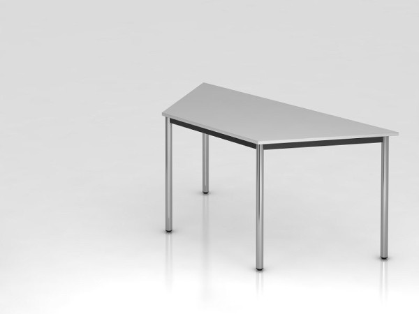 Hammerbacher table trapézoïdale base ronde 160x69cm DRTR gris/chrome, forme trapézoïdale, VDRTR/5/C
