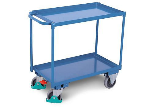 Chariot de table DENIOS DENIOS classic-line, 2 plateaux en acier, 845 x 495 mm, 400 kg, 258-220