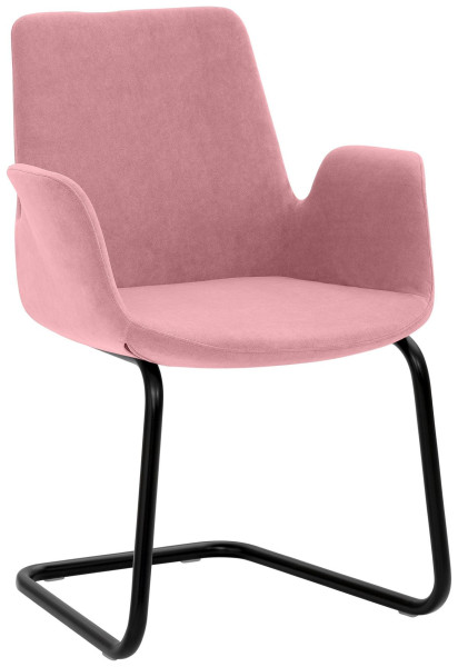 Fauteuil Mayer Sitzmöbel , structure luge, revêtement en poudre noir, vieux rose, 2009_F3_30600