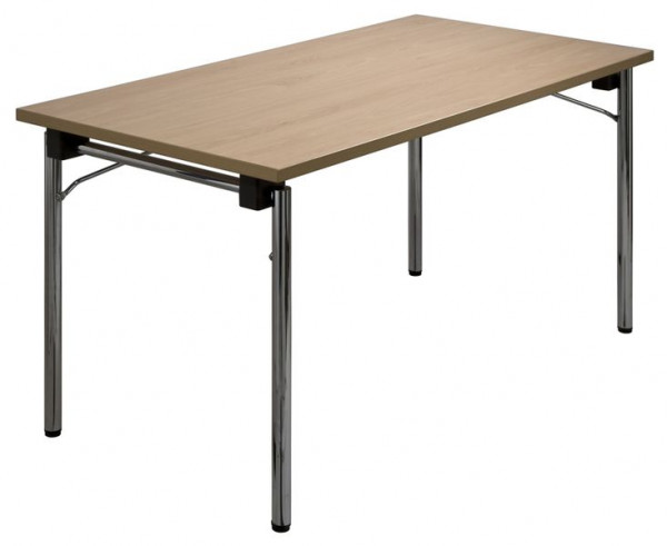 Kaiser-Sitzmöbel Table pliante modèle KT420, 140x70cm, environ 74cm de haut, couleur: hêtre, forme 4 pieds, bords: forme 15, UE: 4 pièces, KT420-15DB-140x70SLPB