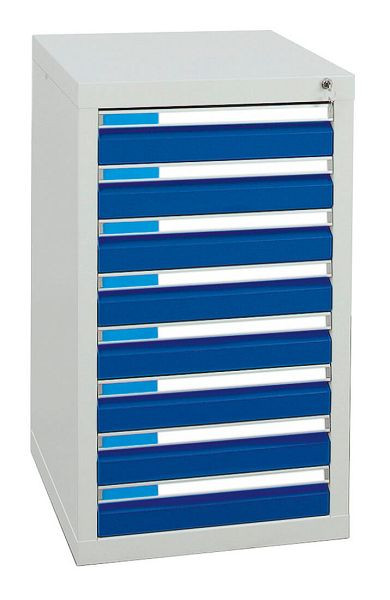 armoire à tiroirs émoussés série ESTA, RAL 7035/5010, 8 tiroirs (8x100 mm), 7601174