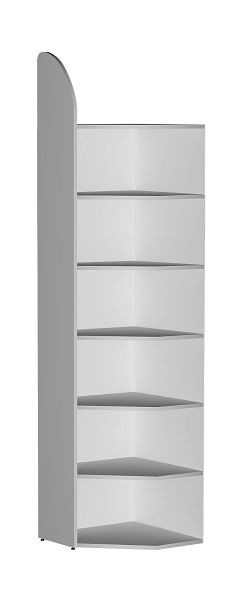 Kerkmann panneau d'angle DANTE 2600 mm avec paroi arrière, 7 étagères d'angle, gris clair, 50986411
