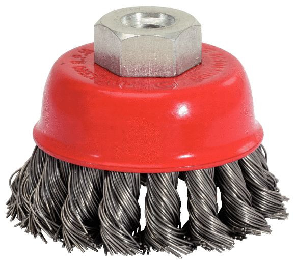 KS Tools Brosse coupelle en fil d'acier inoxydable 0,5 mm, diamètre 80 mm, 340.0026