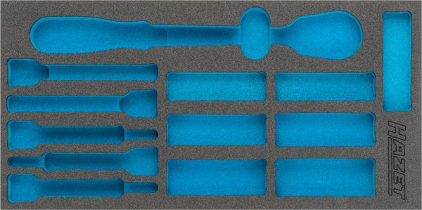 Insert en mousse souple à 2 composants Hazet, pour 4910/13, dimensions / longueur : 342 mm x 172 mm Taille du système d'organisation : 1/3 (342 x 172 mm), 163-340L