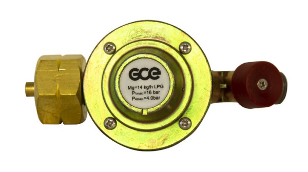 ELMAG petit régulateur de pression 'PROPANE' avec protection anti-retour intégrée, débit 14 kg/h, raccord de tuyau G 3/8' LH, 56123