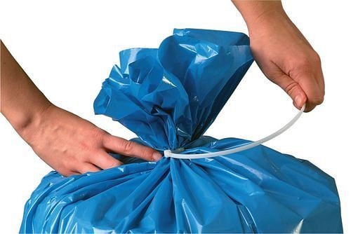 Reliure en nylon DENIOS pour fermer les sacs poubelles, UE : 1000 pièces, 165-475