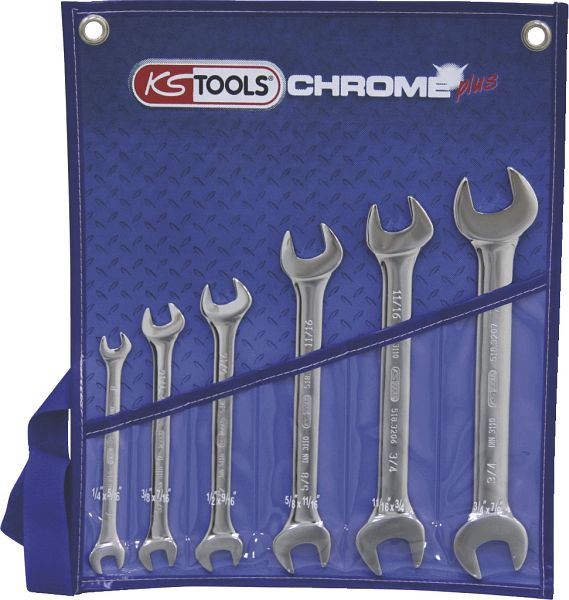 KS Tools CHROMEplus jeu de clés à fourche double, 6 pièces, 518.3220