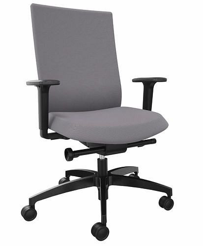 Chaise de bureau DENIOS AdJust evo, technologie Syncro-Evolution, gris, 292409