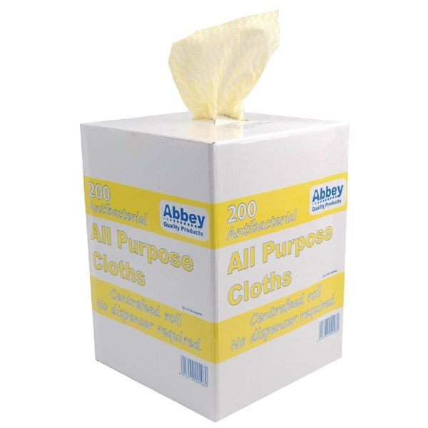 Lingettes multi-usages antibactériennes Jantex jaune, UE : 200 pièces, DN845