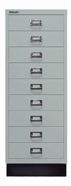 Bisley MultiDrawer™, série 39 avec base, DIN A3, 9 tiroirs, gris clair, L39A39S645