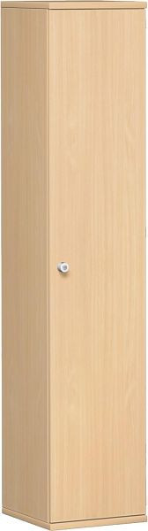 armoire à portes battantes geramöbel 4 étagères décoratives, verrouillable, serrure à gauche, 400x425x1920, hêtre/hêtre, N-10DL504-BB
