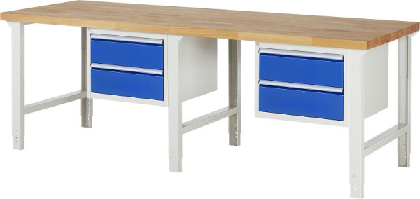 Etabli RAU série 7000 - modèle 7123, L2500 x P900 x H790-1140 mm, base système L2500 x P850 x H750-1100 mm, 03-7123A1-259B4H.11
