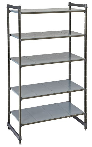 Cambro Camshelving® Basics Plus Unité de base fermée, 190 kg par étagère, 5 étagères, 46 x 91,5 x 214 cm, CBU183684S5580