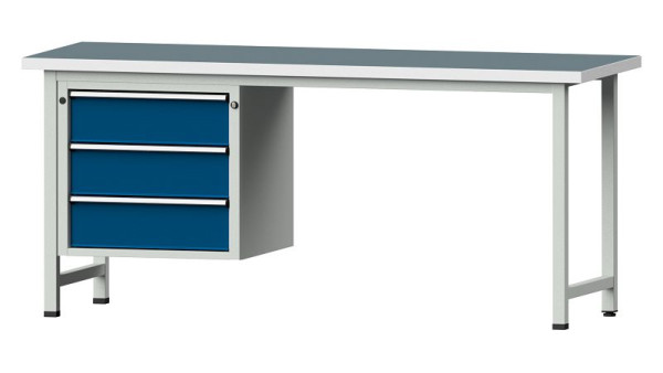 Établis ANKE Établi combiné, modèle 726 V, 2000 x 700 x 890 mm, RAL 7035/5010, UBP 40 mm, 410.753
