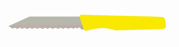 Couteau à pain / couteau de cuisine Schneider avec bord dentelé, jaune, longueur de lame 87 mm, longueur totale 185 mm, 260965