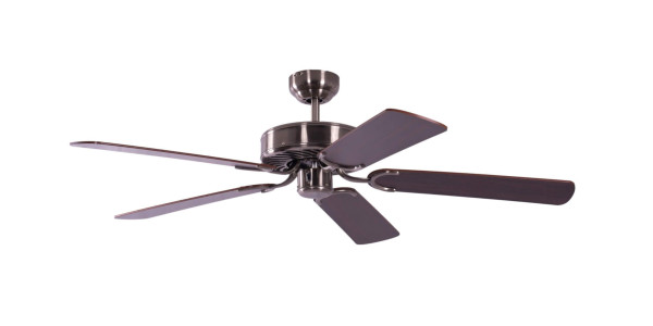 Ventilateur de plafond Pepeo Potkuri argent vieilli / acajou 132 cm avec chaînette, 1336201232