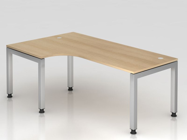 Hammerbacher table d'angle pied en U carré 200x120cm 90° chêne, forme d'angle 90°, plateau flottant, VJS82/E/S