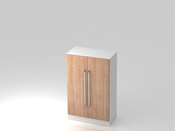 Armoire Hammerbacher 3OH avec panneau de base poignée chromée blanc/noyer, 80x42x127 cm (LxPxH), V7550/W/N/CE