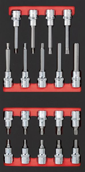 Kraftwerk PRO LINE EVA jeu de douilles 1/2" 19 pièces. Insert 20x40, 105.401.010