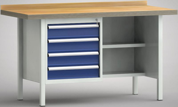 Etabli standard KLW - 1500 x 700 x 840 mm L x P x H, WS138N-1500M40-E7022