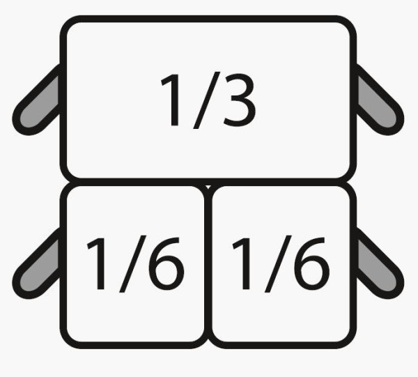 Set de paniers à pâtes Saro E7/CPCEXF : 2 x 1/6 GN + 1 x 1/3 GN, 423-4025