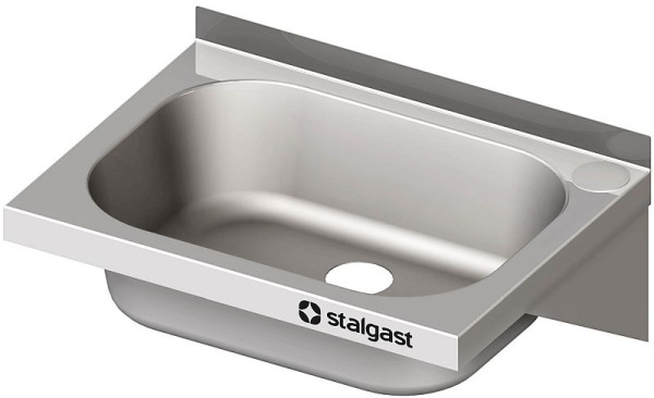 Lave-mains mural Stalgast, 400x410x240 mm, avec écran de lavabo à trois côtés, avec dosseret, soudé, VHW24400A