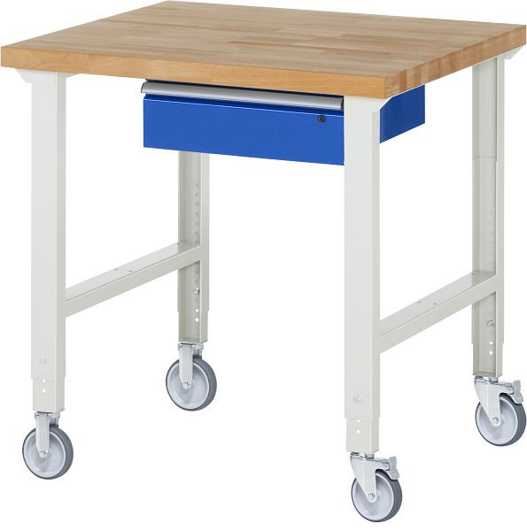 Etabli mobile RAU (réglable en hauteur) 7001A1, 1000x900x950-1000mm, 2 roulettes fixes et roulettes pivotantes chacune, 05-7001A1-109B4H22.11