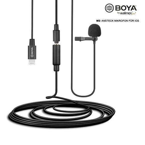 Microphone à pince Walimex pro Boya M2 pour iOS, 22918