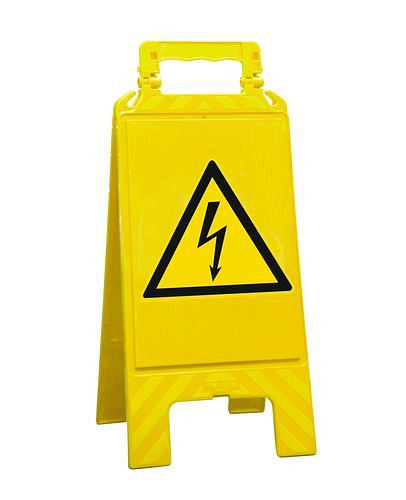Panneau d'avertissement jaune Moravia, en plastique, pour marquer les zones dangereuses, symbole d'éclair, 252144