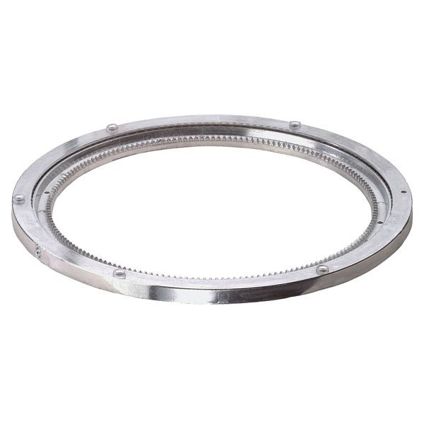 Couronne d'orientation à rouleaux BS, capacité de charge 300 kg, épaisseur 13 mm, Ø extérieur 330 mm, aluminium (avec dents), D84.330