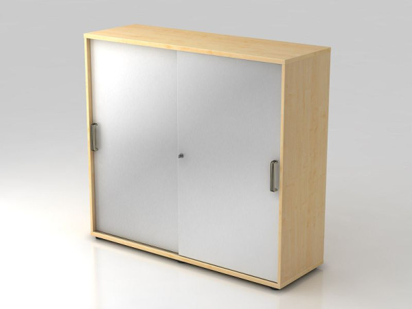 Hammerbacher armoire à portes coulissantes 3OH 120cm poignée rayée érable/argent, 120x40x110 cm (LxPxH), V1753S/3/S/SG
