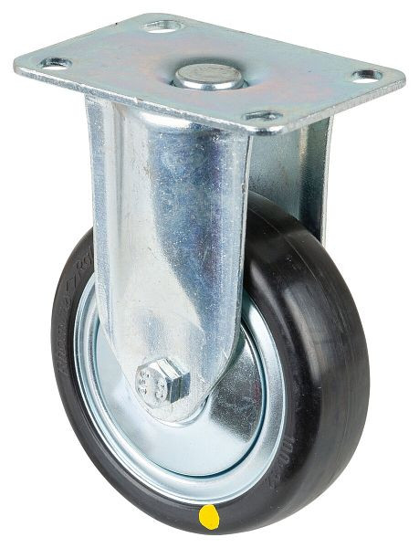 Roulettes BS Roulette pour appareils lourds, largeur 32 mm, Ø100 mm, jusqu'à 80 kg, caoutchouc gris, conducteur d'électricité, corps de roue en plastique, roulement à billes, plaque, C110.A89.100