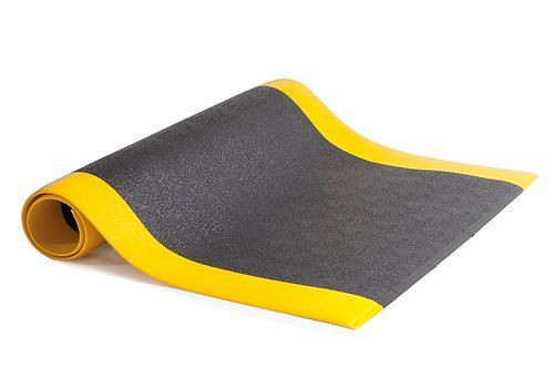 Tapis antifatigue DENIOS S 9.15, 0,9 x 1,5 m, noir / jaune avec picots, 123-408