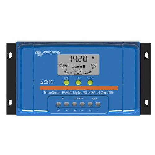 Contrôleur de charge solaire Victron Energy BlueSolar PWM-LCD&USB 48V-10A, 1-67-018000, SCC040010050