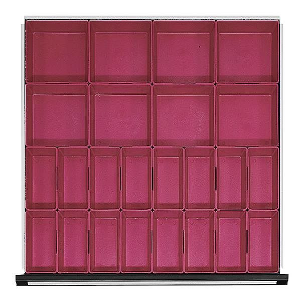 ANKE boîtes de petites pièces; pour tiroir 600 x 600 mm (LxP); 8 pièces de 150 x 150 mm + 16 pièces de 75 x 150 mm