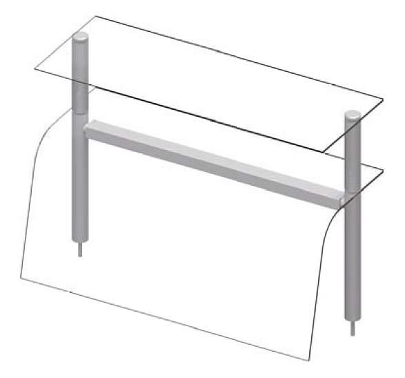 Étagère supérieure en verre double Stalgast avec pare-haleine 790x455x700 mm pour systèmes de service alimentaire, ZS07110