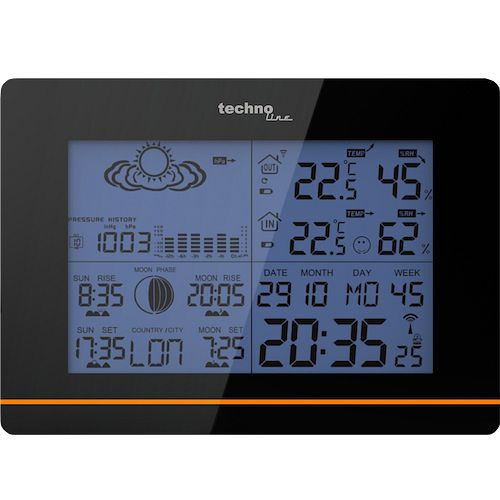 Station météo Technoline, radio-réveil DCF-77 avec possibilité de réglage manuel, dimensions : 171 x 123 x 50 mm, WS 6750