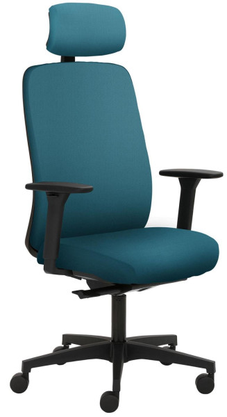 Chaise pivotante Mayer Sitzmöbel , piètement en plastique, accoudoirs réglables en hauteur, appui-tête rembourré, turquoise, 2229_AV1D_KS_SYM++_30616