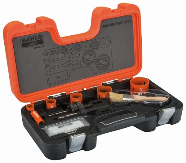 Jeu de scies cloches Bahco, 10 pièces, 3834-SET-65-16/51