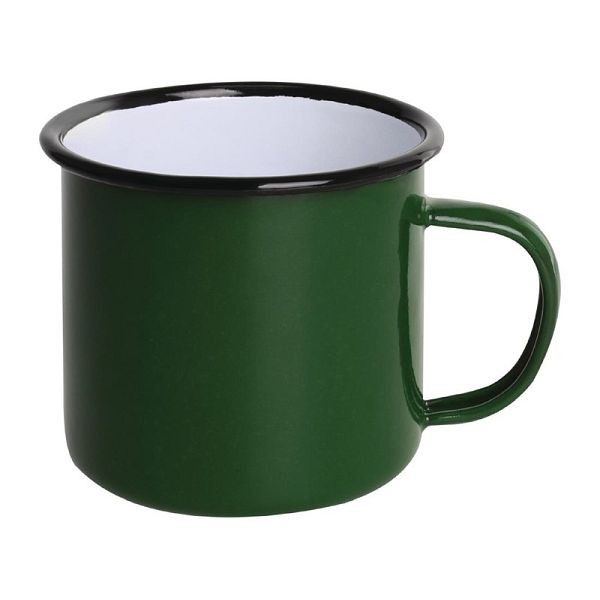 Gobelets émaillés OLYMPIA vert-noir 35cl, UV: 6 pièces, DC396