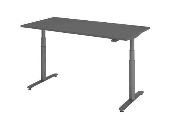 Hammerbacher bureau assis-debout électrique 160x80cm graphite, VXDLR16/G/G