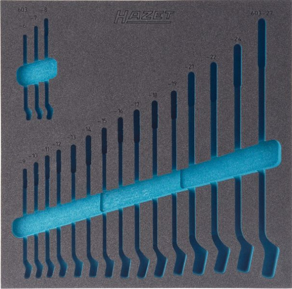 Insert en mousse souple Hazet à 2 composants, pour 163-99/18, dimensions / longueur : 344 mm x 342 mm, 163-99L