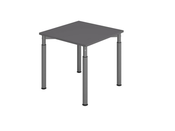 Bureau Hammerbacher YS08, 80 x 80 cm, plateau : graphite, épaisseur 25 mm, chant épais en ABS, forme rectangulaire, graphite, VYS08/G/G